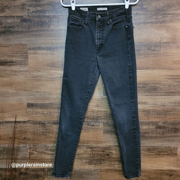 Levi's Premium Jeans 26 Mile High Super Skinny Stretch Black Wash Denim Western - Picture 1 of 10